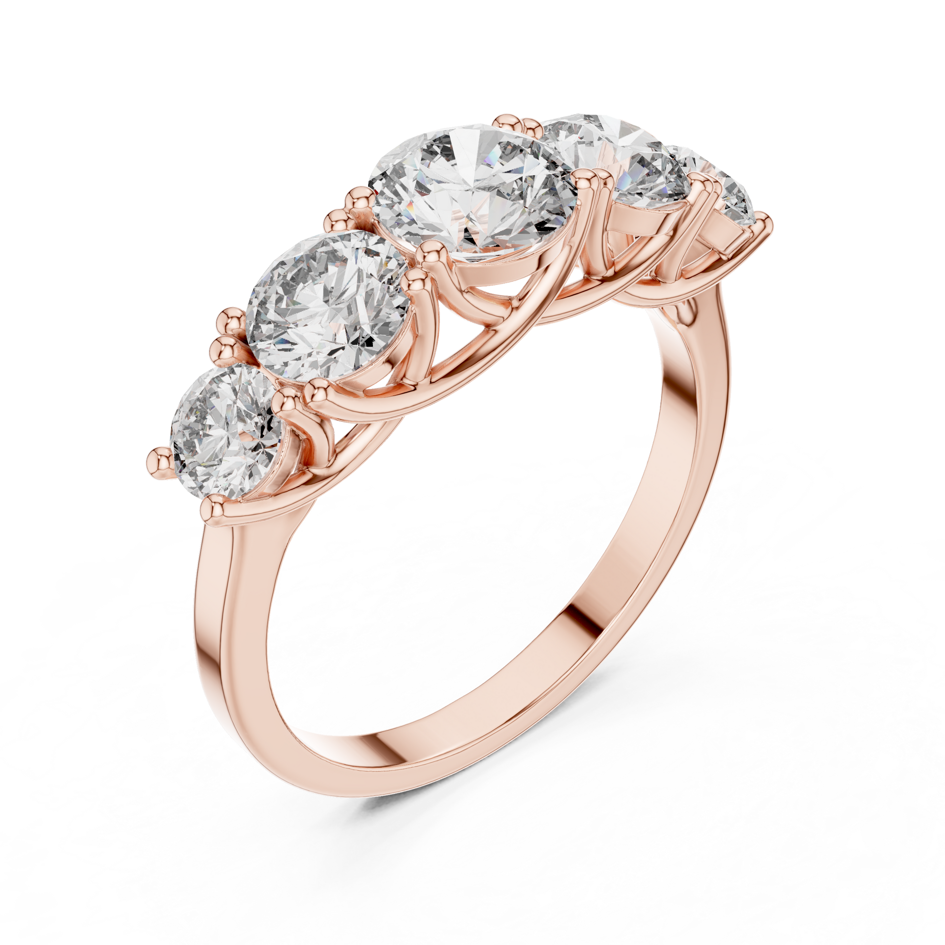 Round Cut Lab Grown Diamond Ring in Rose Gold