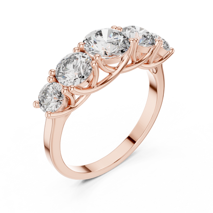 Round Cut Lab Grown Diamond Ring in Rose Gold