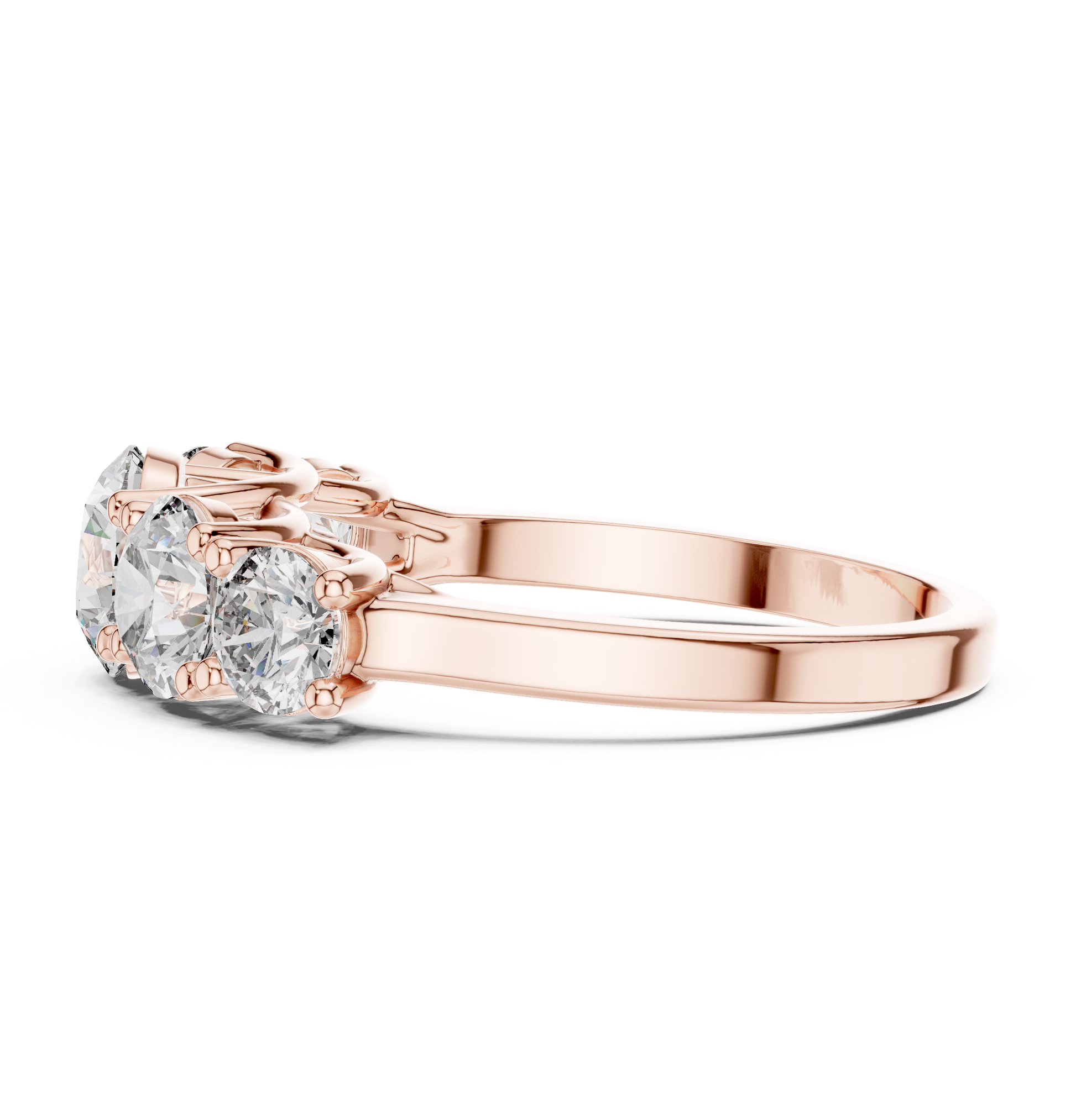 Round Cut Lab Grown Diamond Ring in Rose Gold