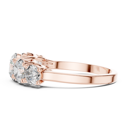 Round Cut Lab Grown Diamond Ring in Rose Gold