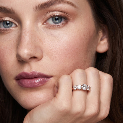 Round Cut Lab Grown Diamond Ring in Rose Gold