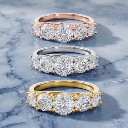 Round Cut Lab Grown Diamond Ring in Silver