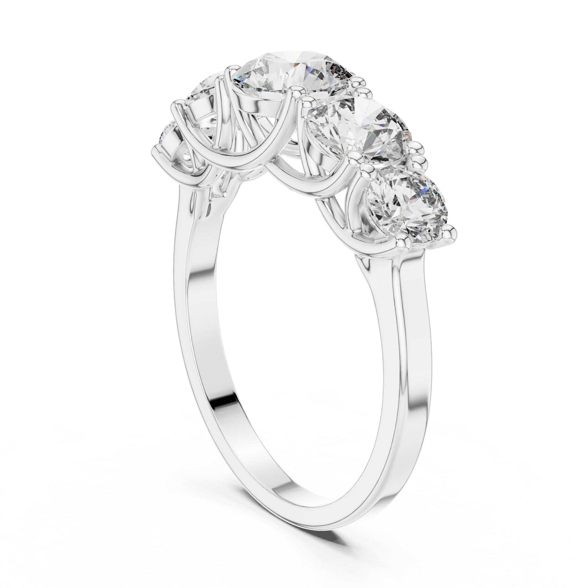 Round Cut Lab Grown Diamond Ring in White Gold