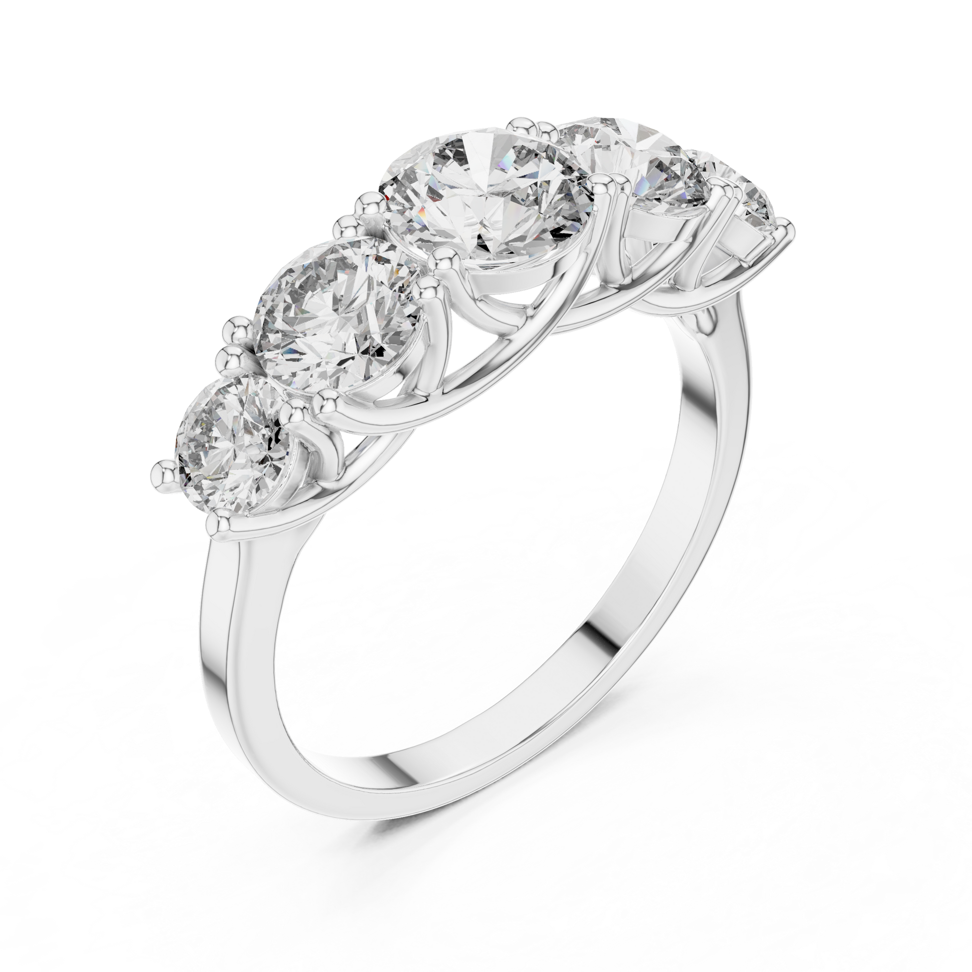 Round Cut Lab Grown Diamond Ring in Platinum