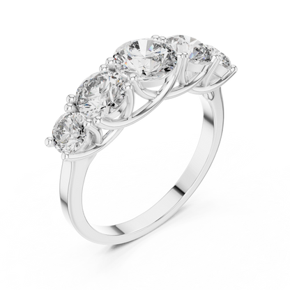 Round Cut Lab Grown Diamond Ring in Platinum