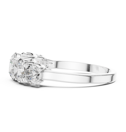 Round Cut Lab Grown Diamond Ring in White Gold