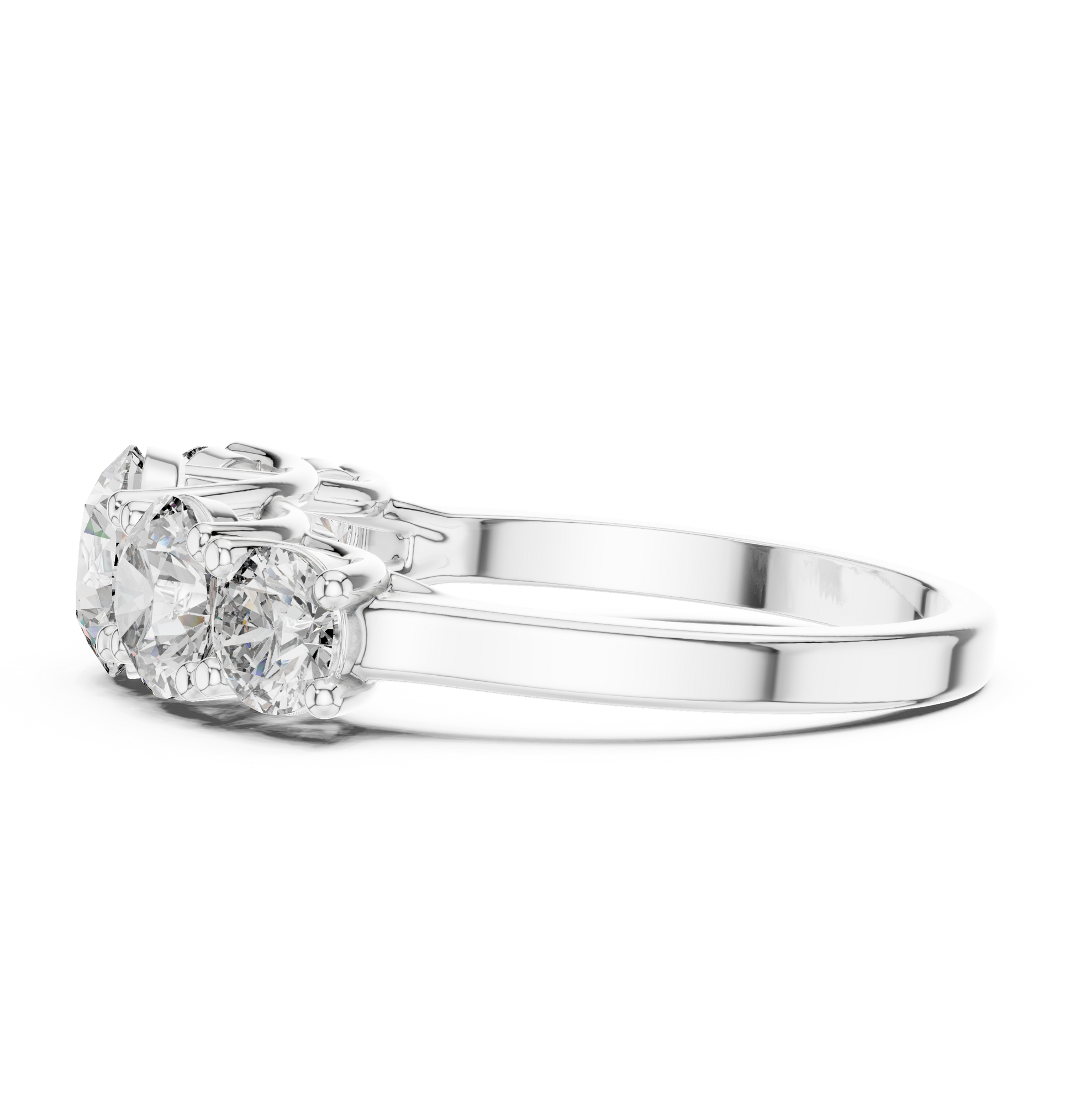 Round Cut Lab Grown Diamond Ring in Platinum