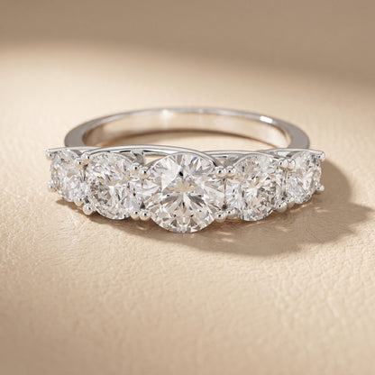 Round Cut Lab Grown Diamond Ring in Platinum