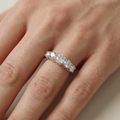 Round Cut Lab Grown Diamond Ring in Platinum