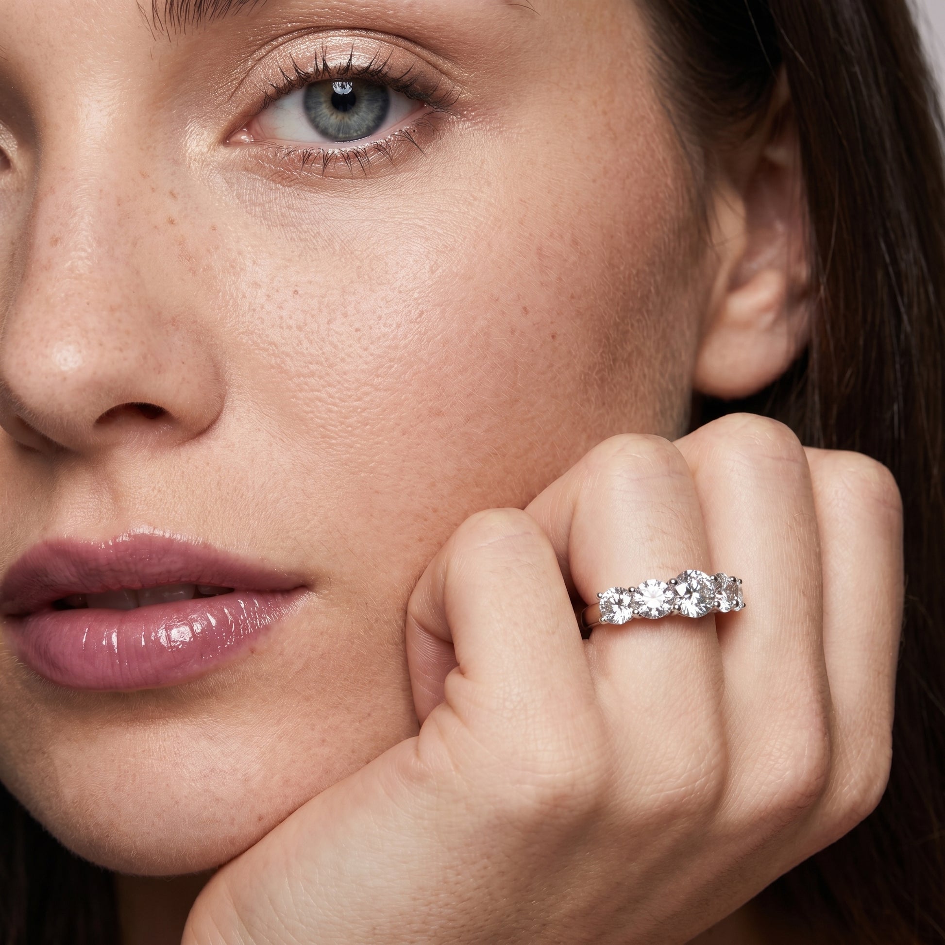 Round Cut Lab Grown Diamond Ring in Platinum