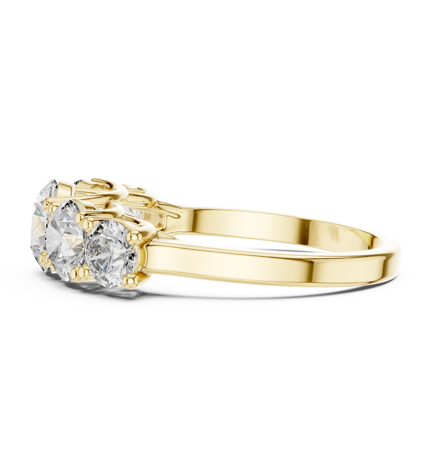 Round Cut Lab Grown Diamond Ring in Yellow Gold