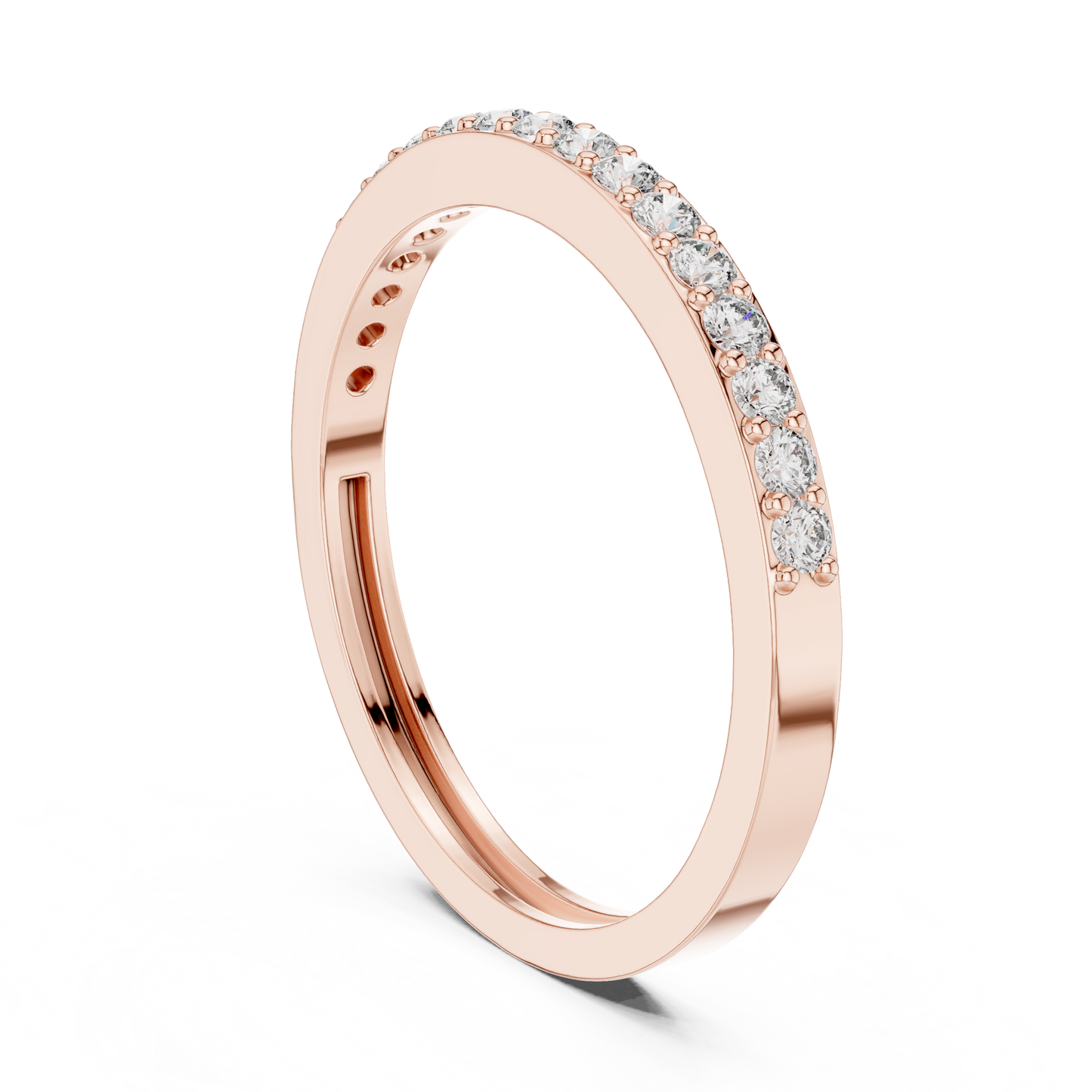 Round Cut Lab Grown Diamond Ring in Rose Gold