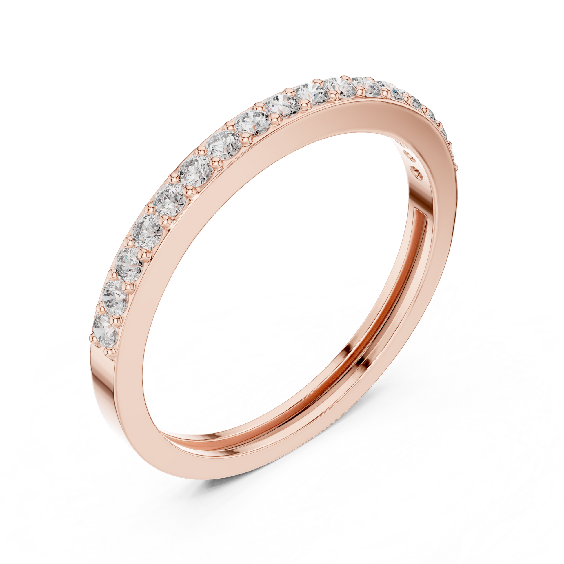Round Cut Lab Grown Diamond Ring in Rose Gold