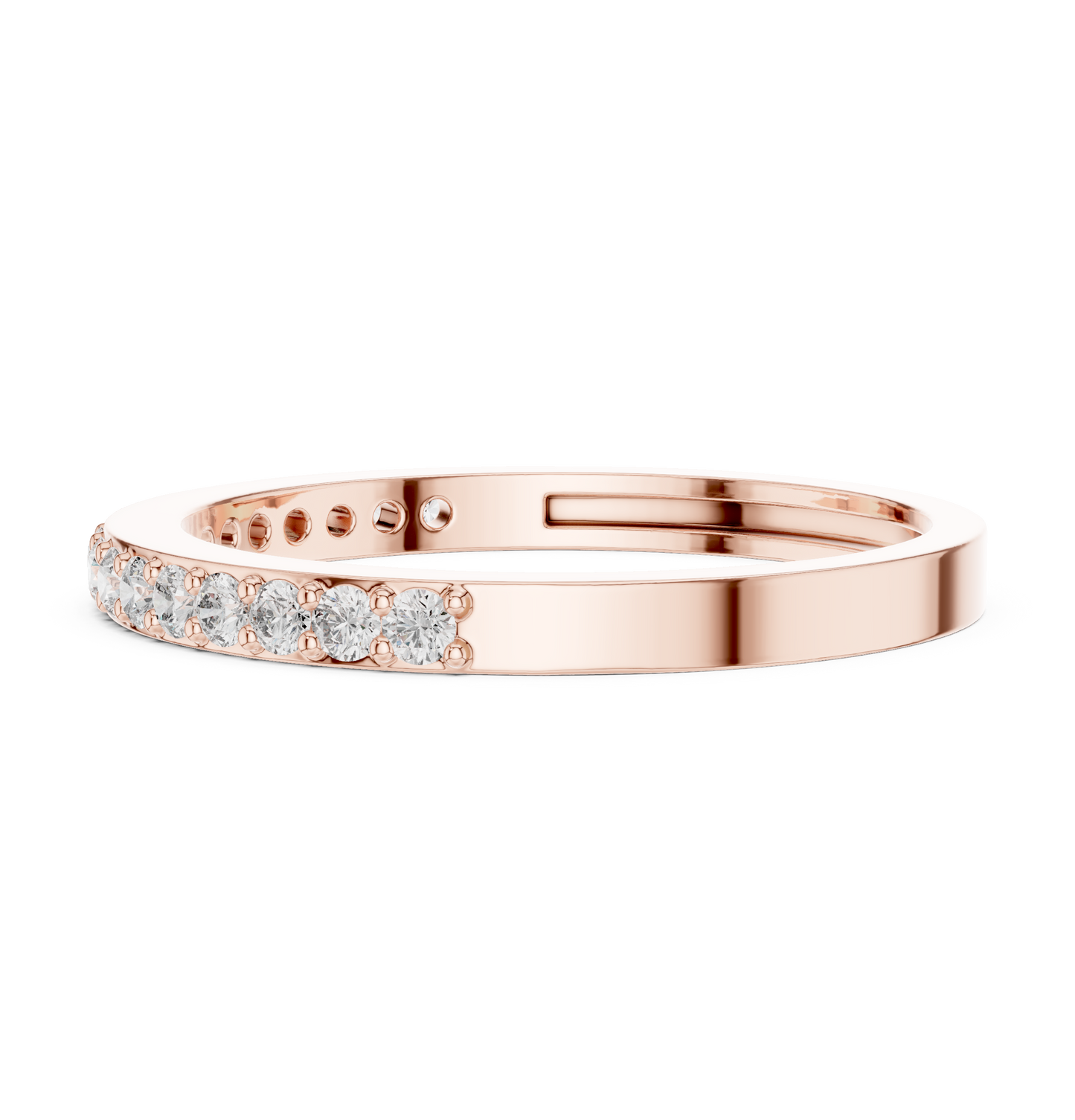 Round Cut Lab Grown Diamond Ring in Rose Gold