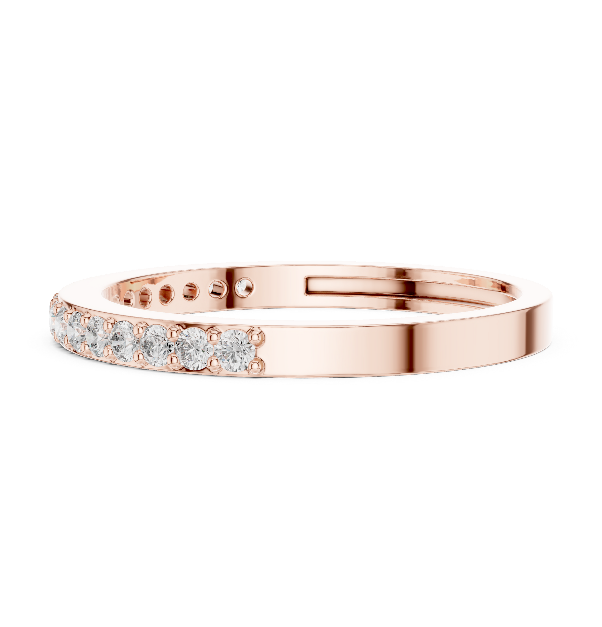 Round Cut Lab Grown Diamond Ring in Rose Gold