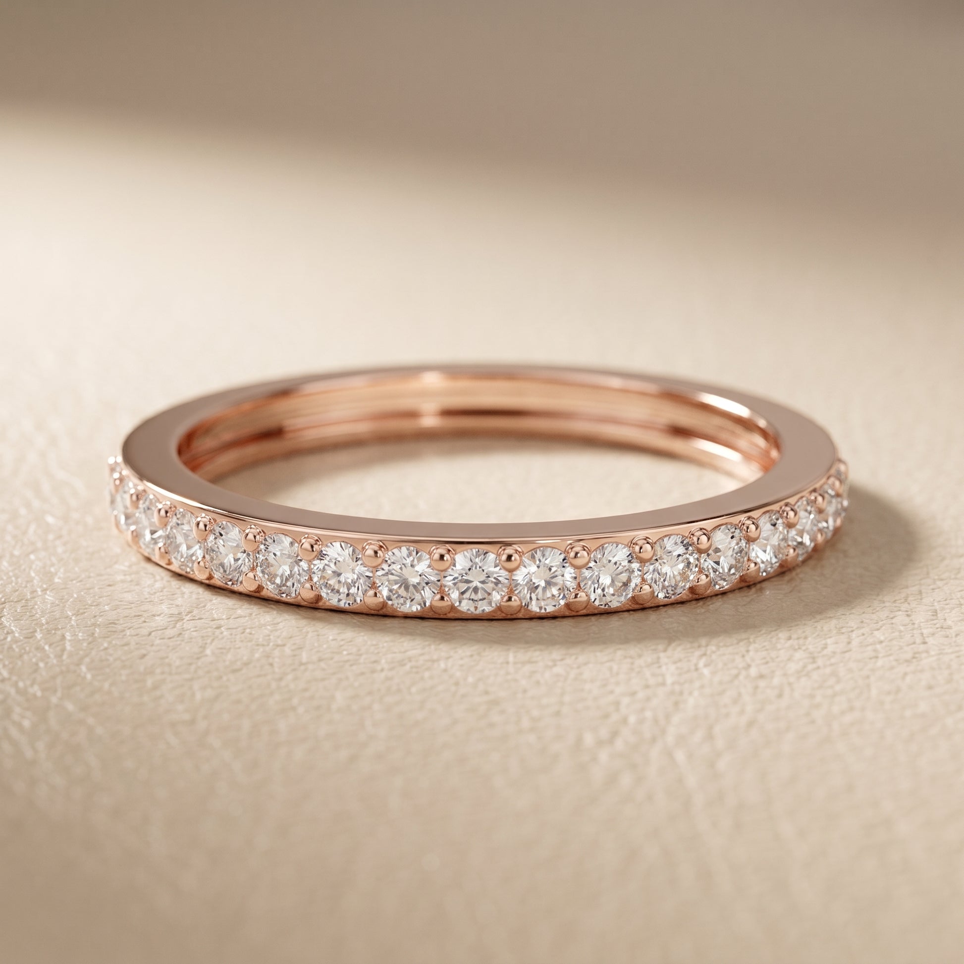 Round Cut Lab Grown Diamond Ring in Rose Gold