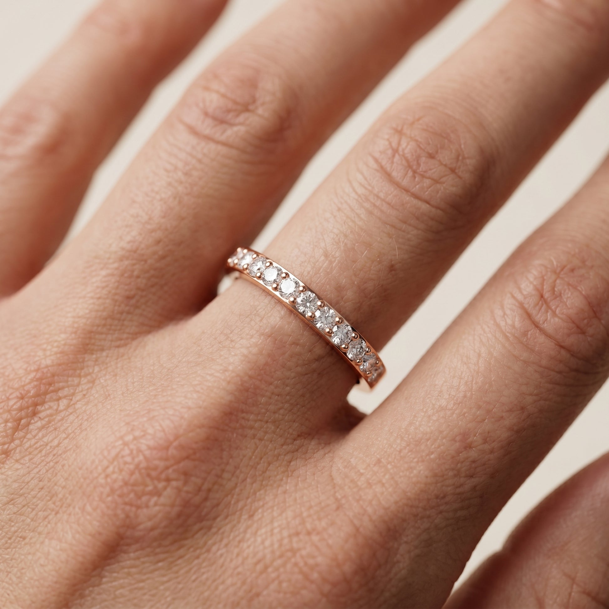 Round Cut Lab Grown Diamond Ring in Rose Gold