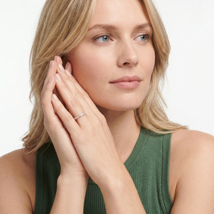 Round Cut Lab Grown Diamond Ring in Rose Gold