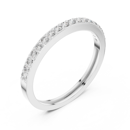 Round Cut Lab Grown Diamond Ring in White Gold