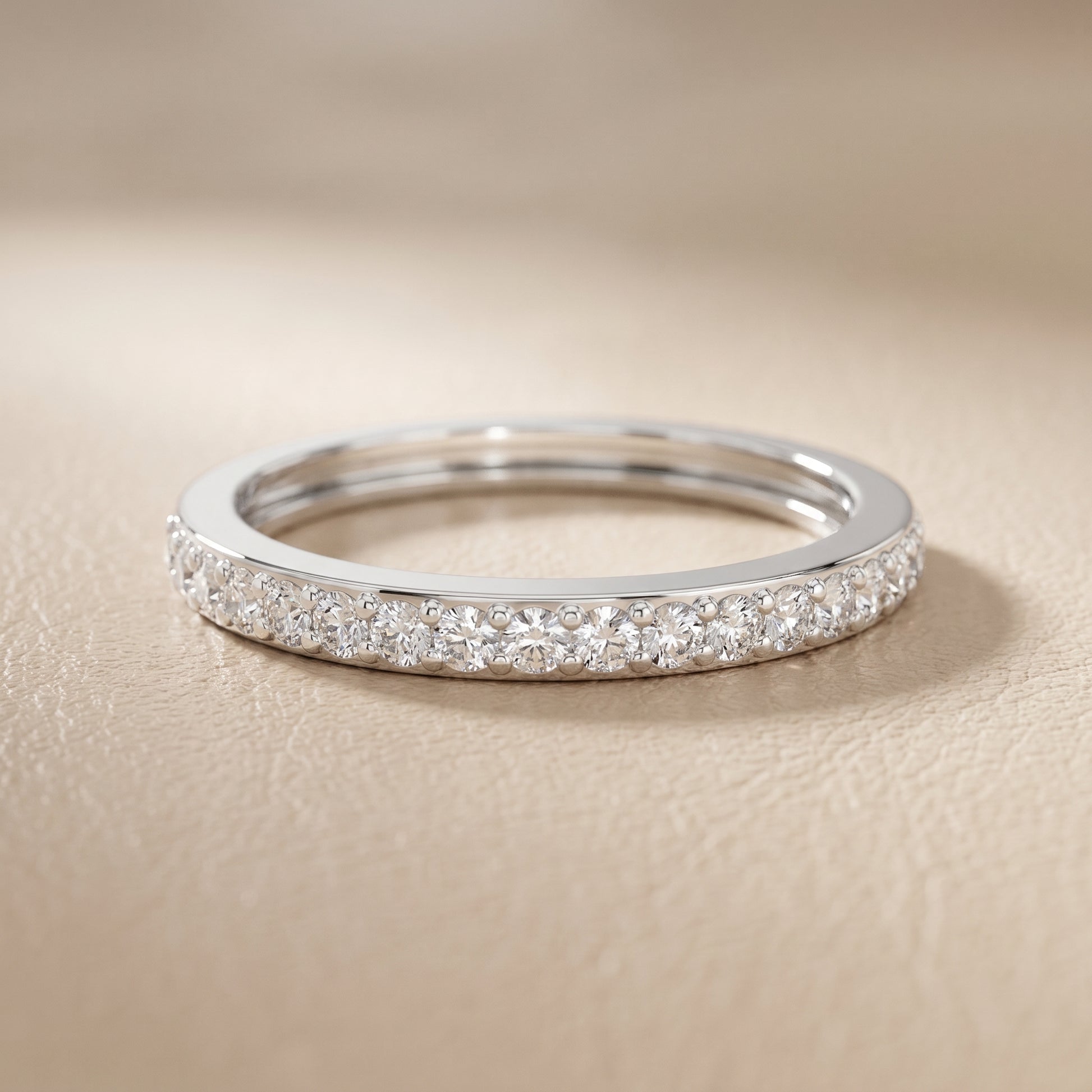 Round Cut Lab Grown Diamond Ring in Silver
