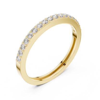 Round Cut Lab Grown Diamond Ring in Yellow Gold