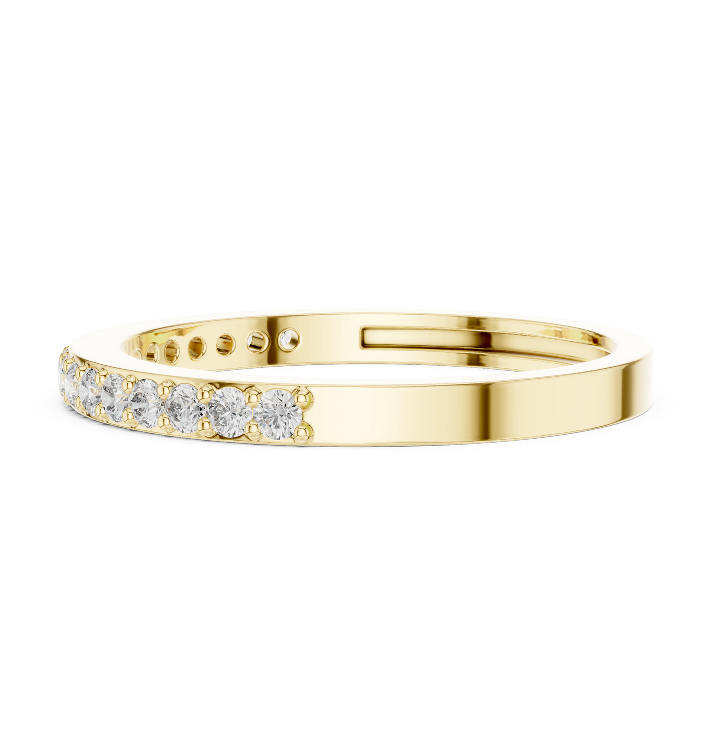 Round Cut Lab Grown Diamond Ring in Yellow Gold