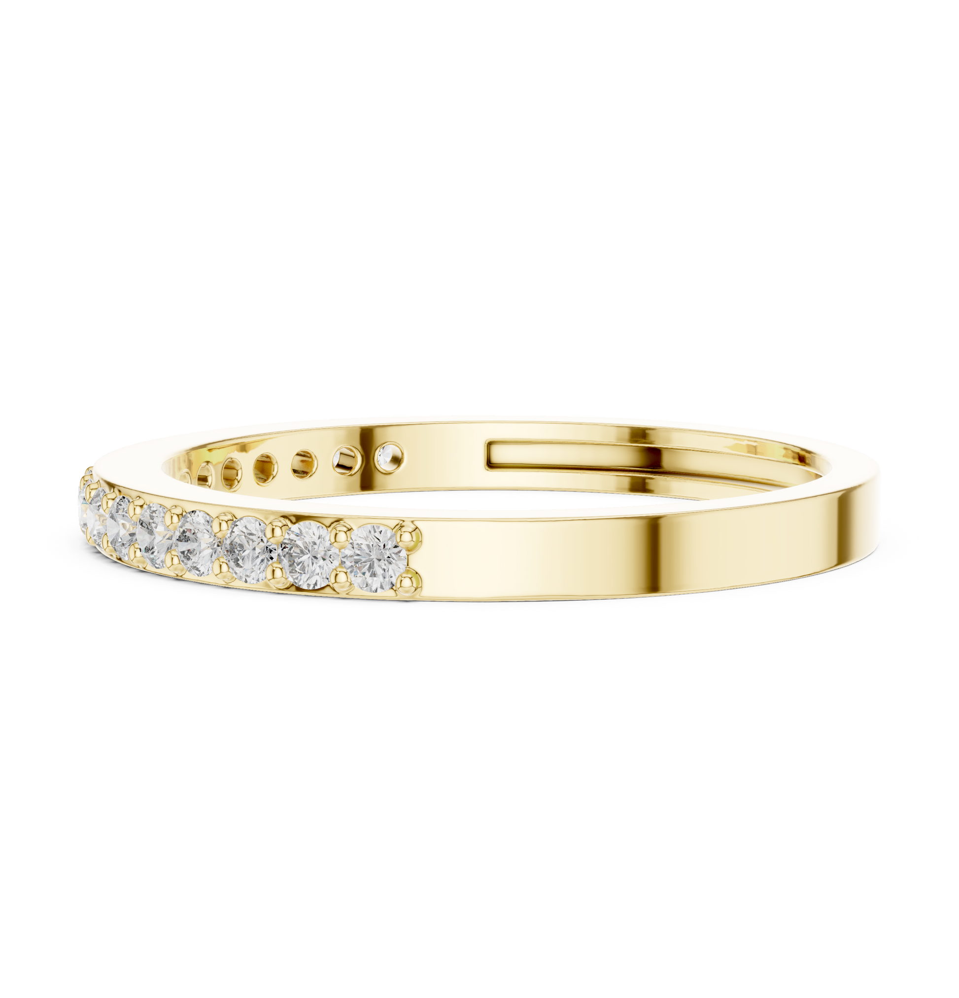 Round Cut Lab Grown Diamond Ring in Yellow Gold