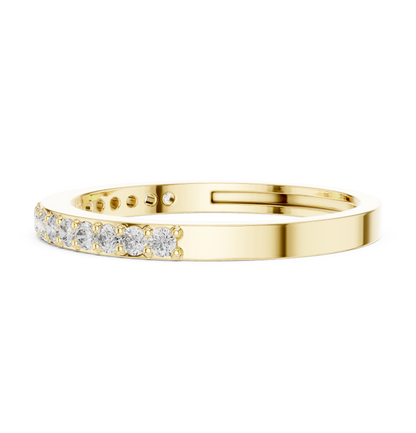Round Cut Lab Grown Diamond Ring in Yellow Gold
