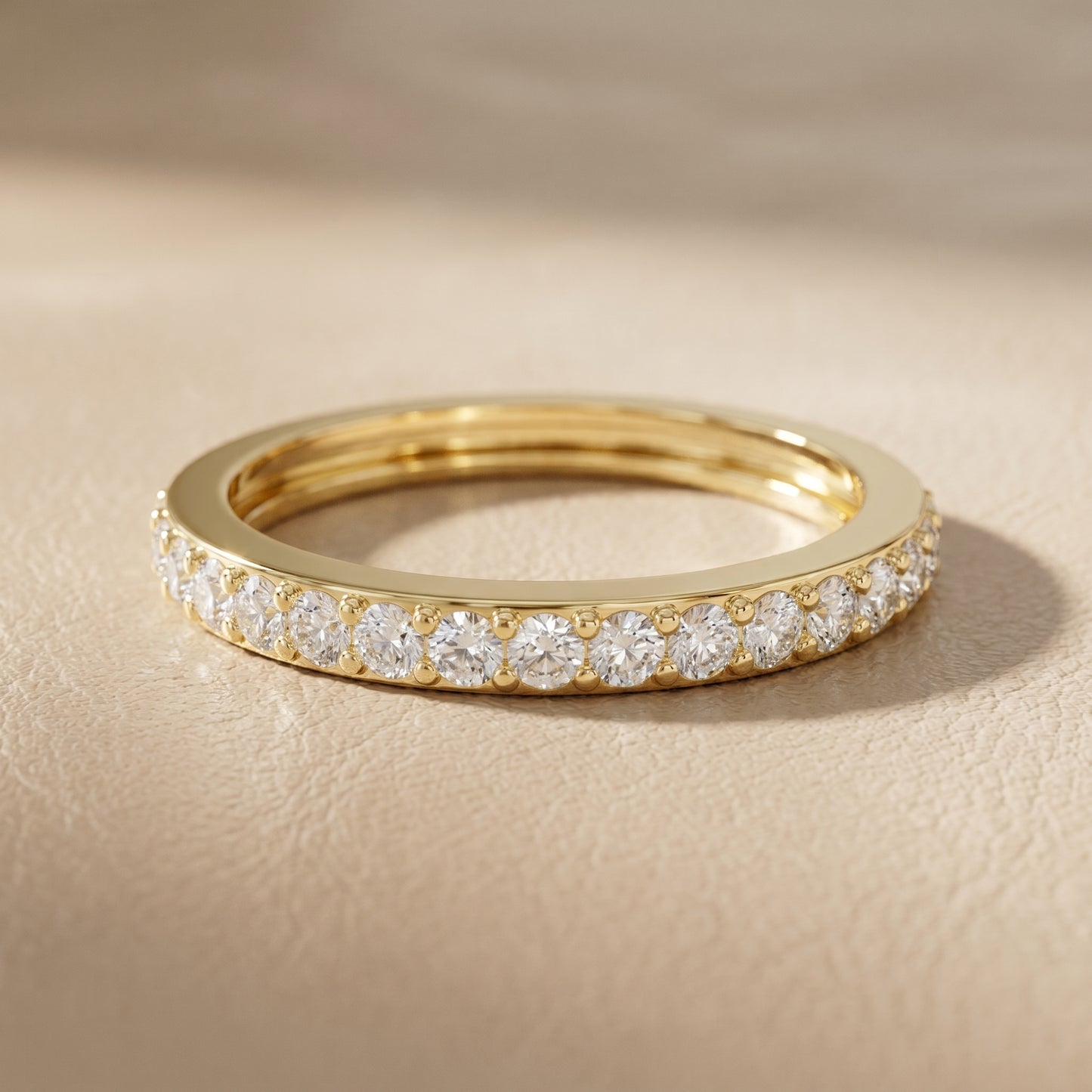 Round Cut Lab Grown Diamond Ring in Yellow Gold