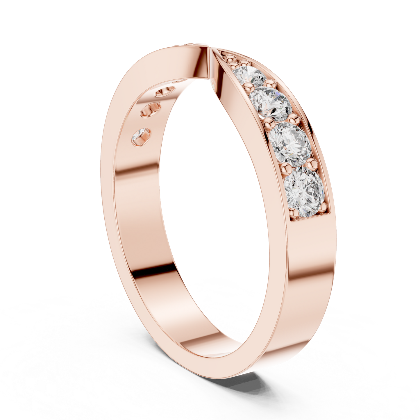 Round Cut Lab Grown Diamond Ring in Rose Gold