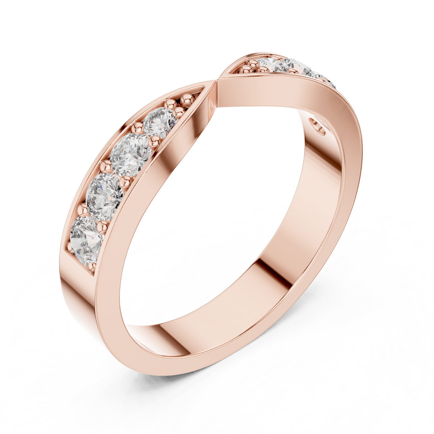 Round Cut Lab Grown Diamond Ring in Rose Gold