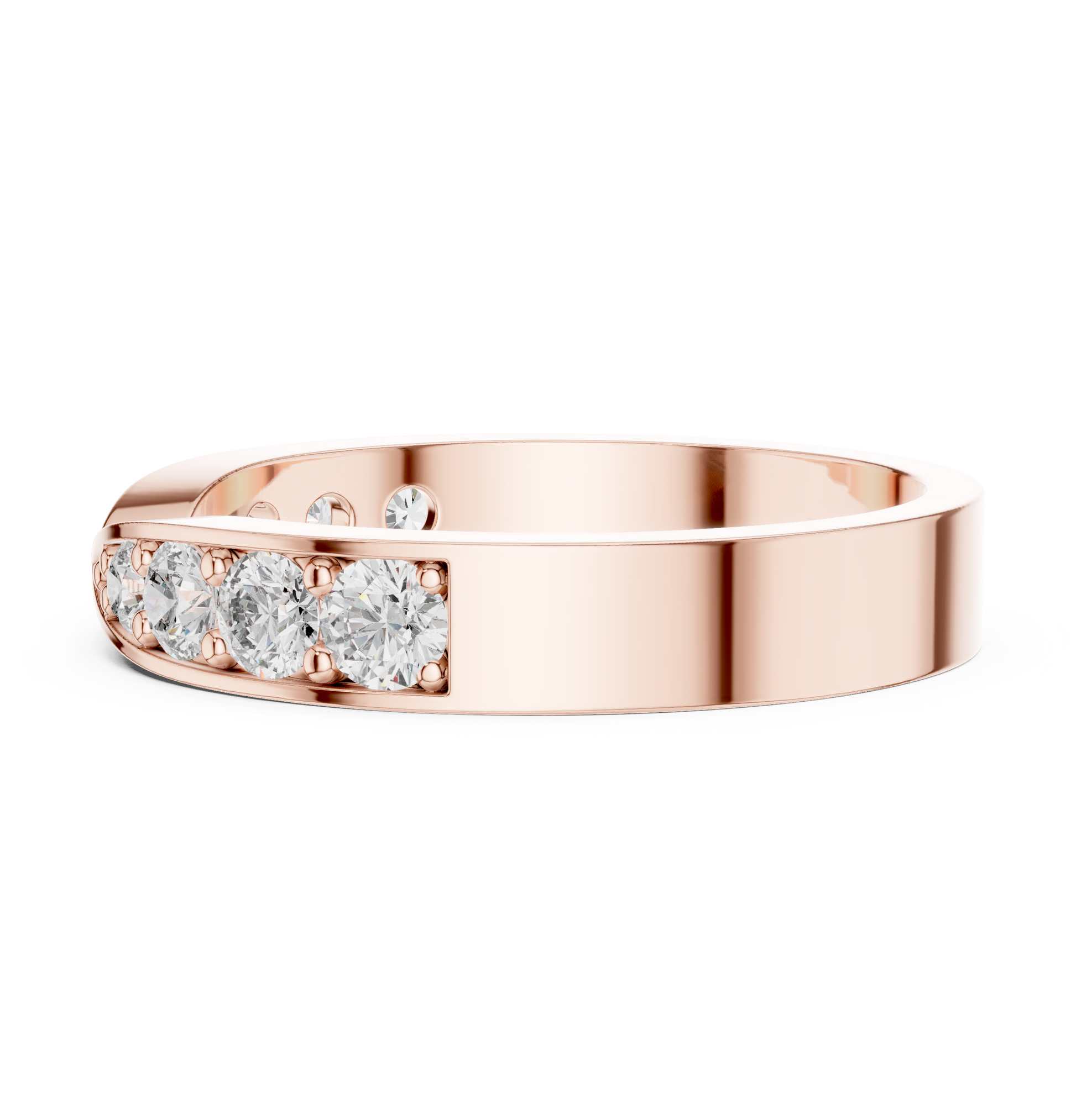 Round Cut Lab Grown Diamond Ring in Rose Gold