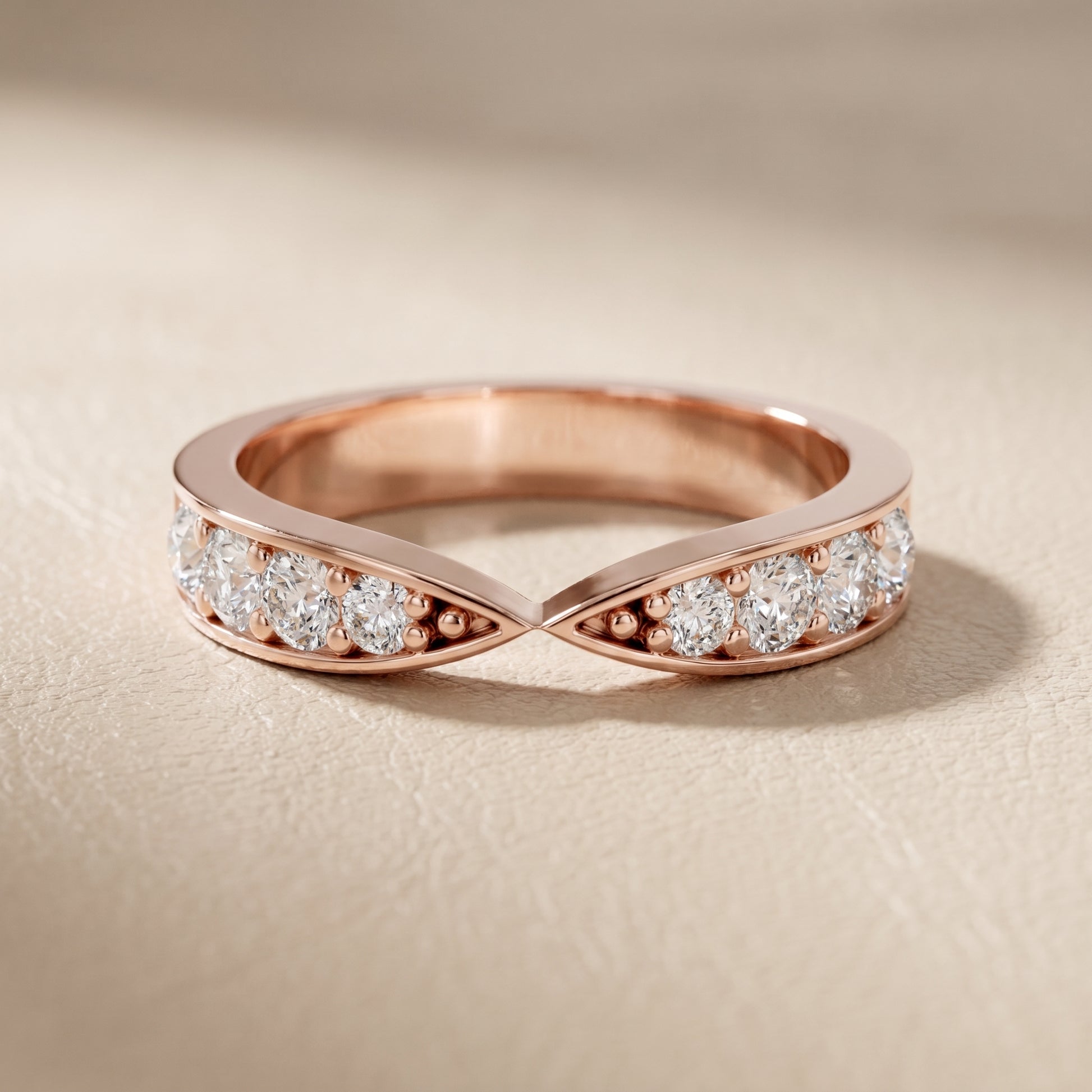 Round Cut Lab Grown Diamond Ring in Rose Gold