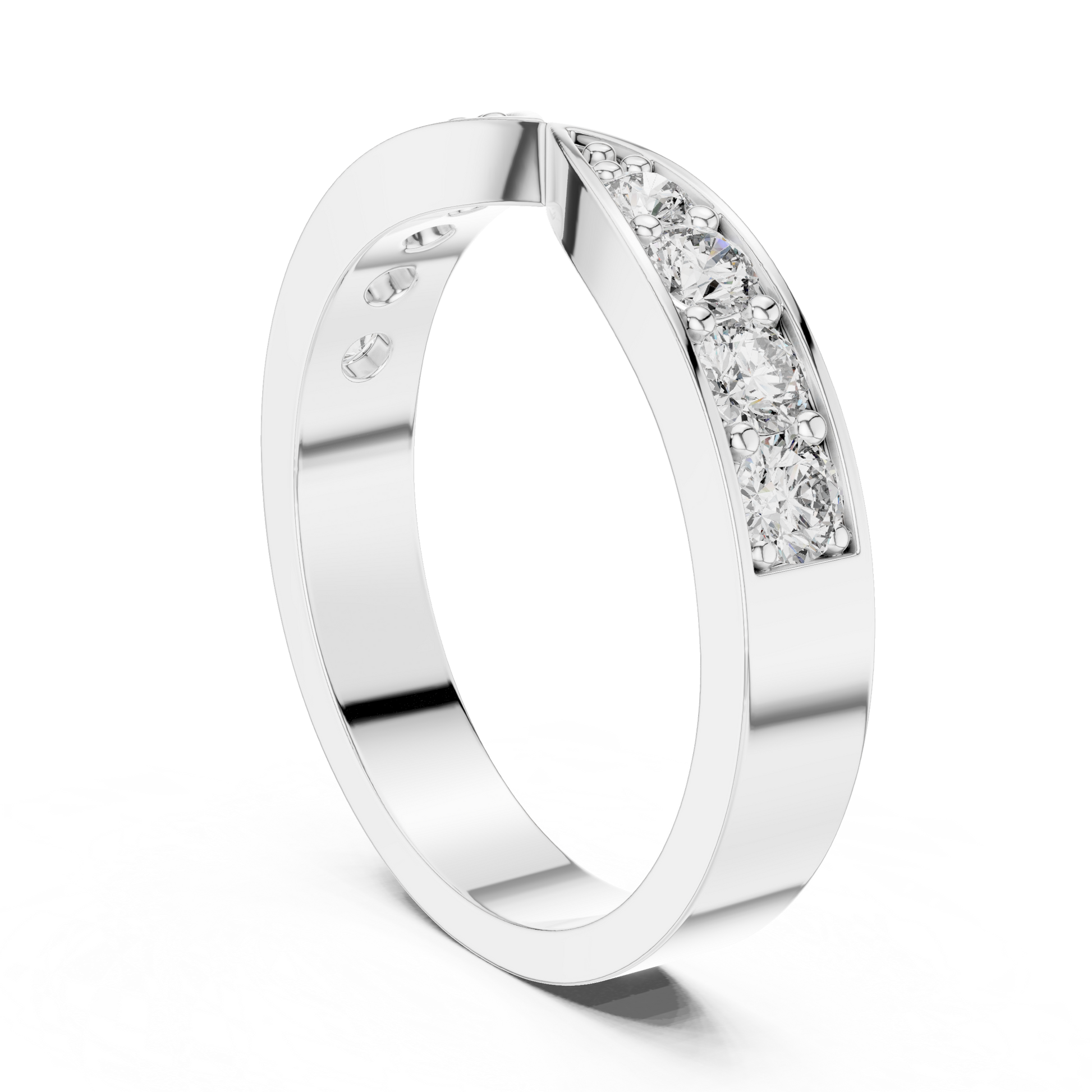 Round Cut Lab Grown Diamond Ring in Platinum