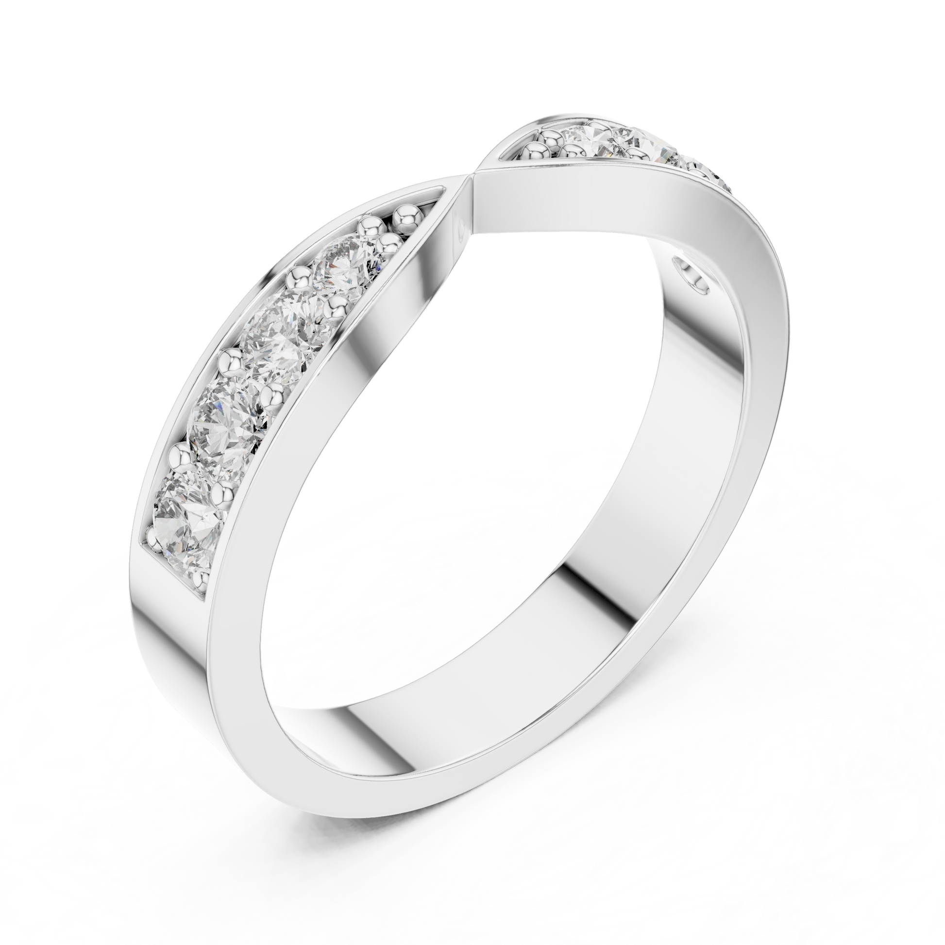 Round Cut Lab Grown Diamond Ring in White Gold