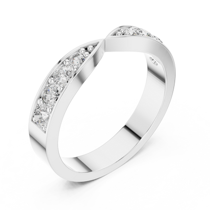 Round Cut Lab Grown Diamond Ring in White Gold