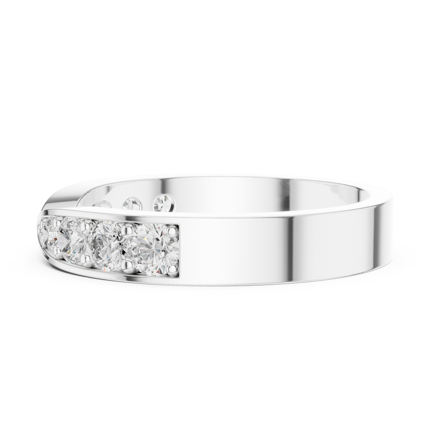 Round Cut Lab Grown Diamond Ring in White Gold