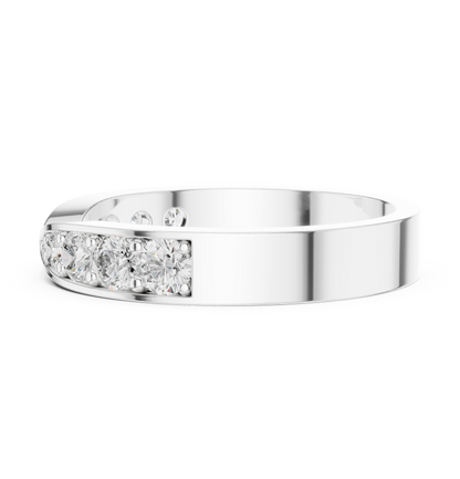 Round Cut Lab Grown Diamond Ring in Platinum