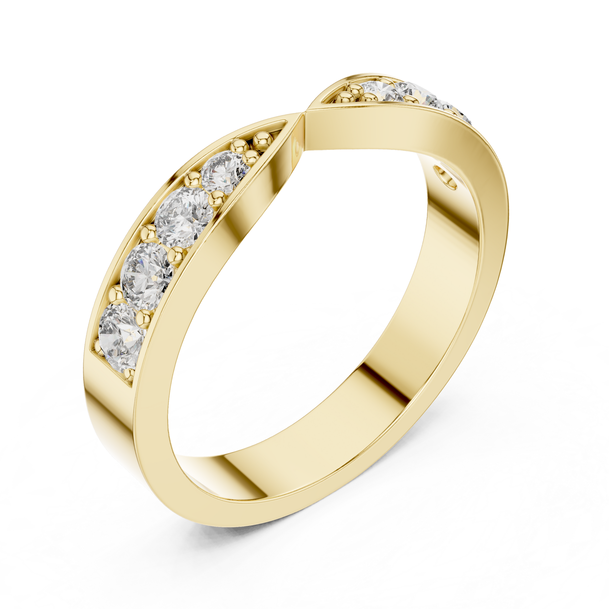 Round Cut Lab Grown Diamond Ring in Yellow Gold