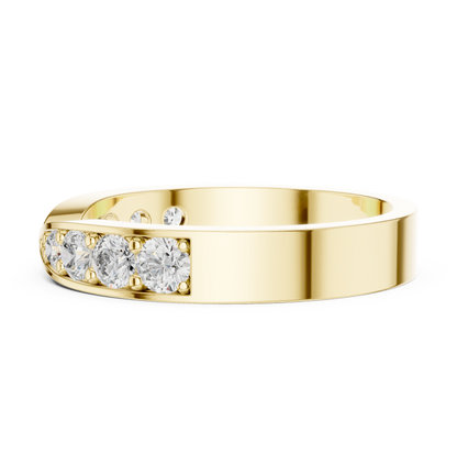 Round Cut Lab Grown Diamond Ring in Yellow Gold