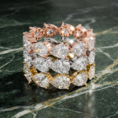 Pear Cut Lab Grown Diamond Ring in Rose Gold