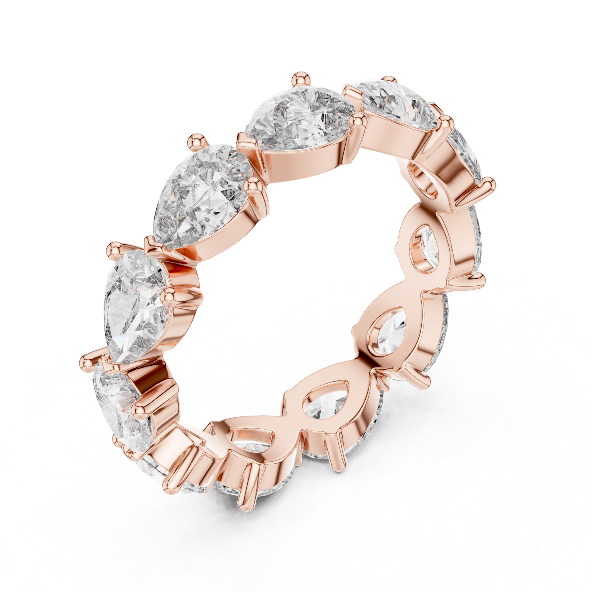 Pear Cut Lab Grown Diamond Ring in Rose Gold