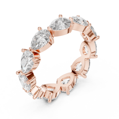 Pear Cut Lab Grown Diamond Ring in Rose Gold