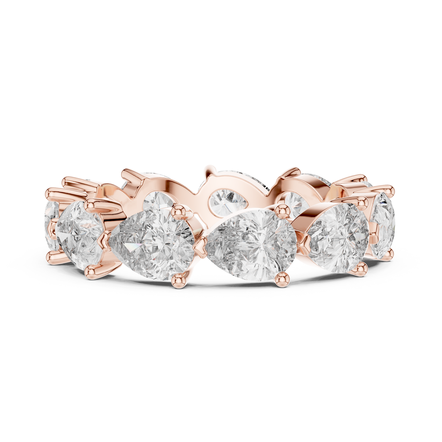 Pear Cut Lab Grown Diamond Ring in Rose Gold
