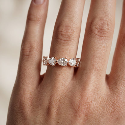 Pear Cut Lab Grown Diamond Ring in Rose Gold