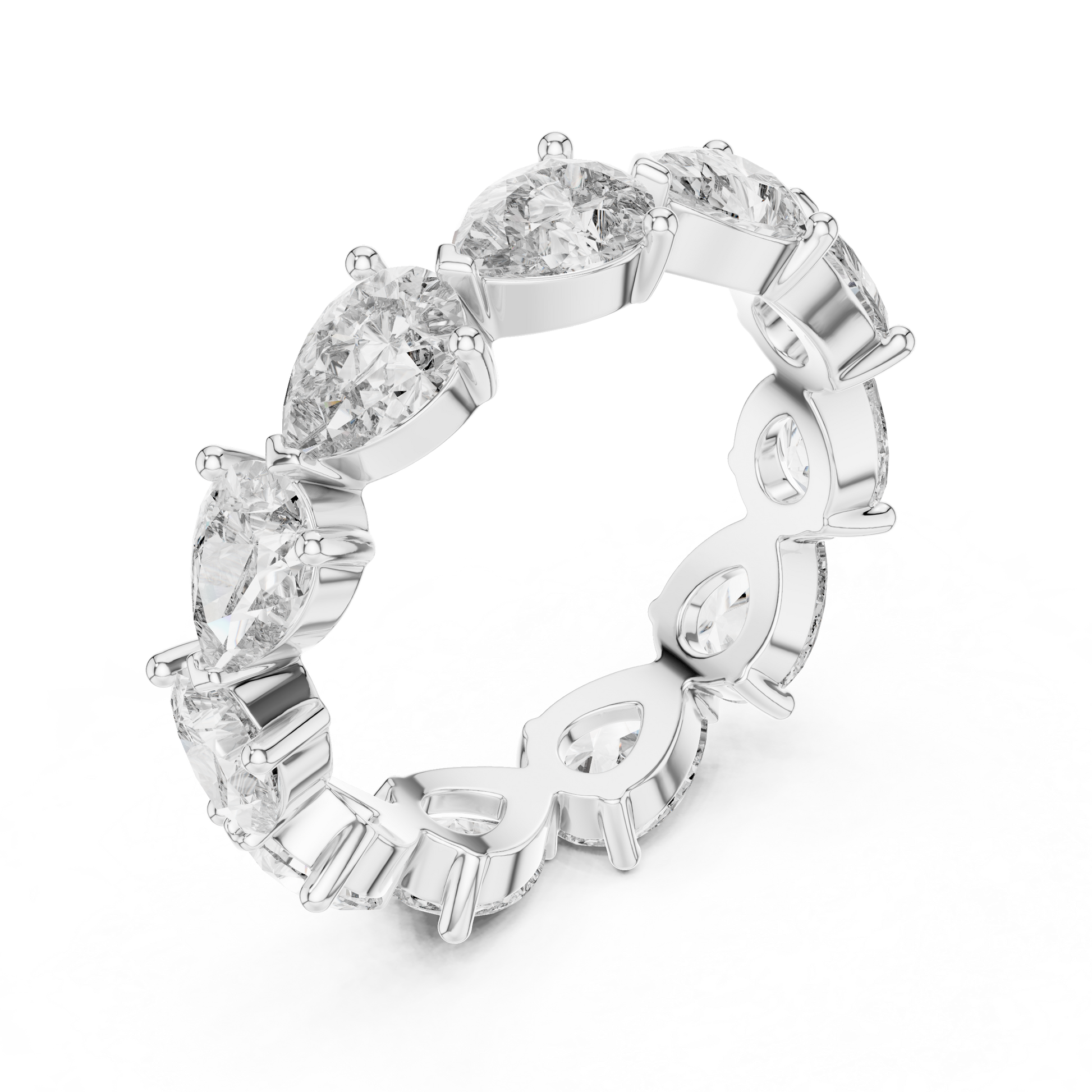 Pear Cut Lab Grown Diamond Ring in White Gold