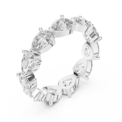Pear Cut Lab Grown Diamond Ring in Platinum
