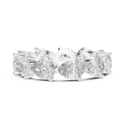 Pear Cut Lab Grown Diamond Ring in Silver