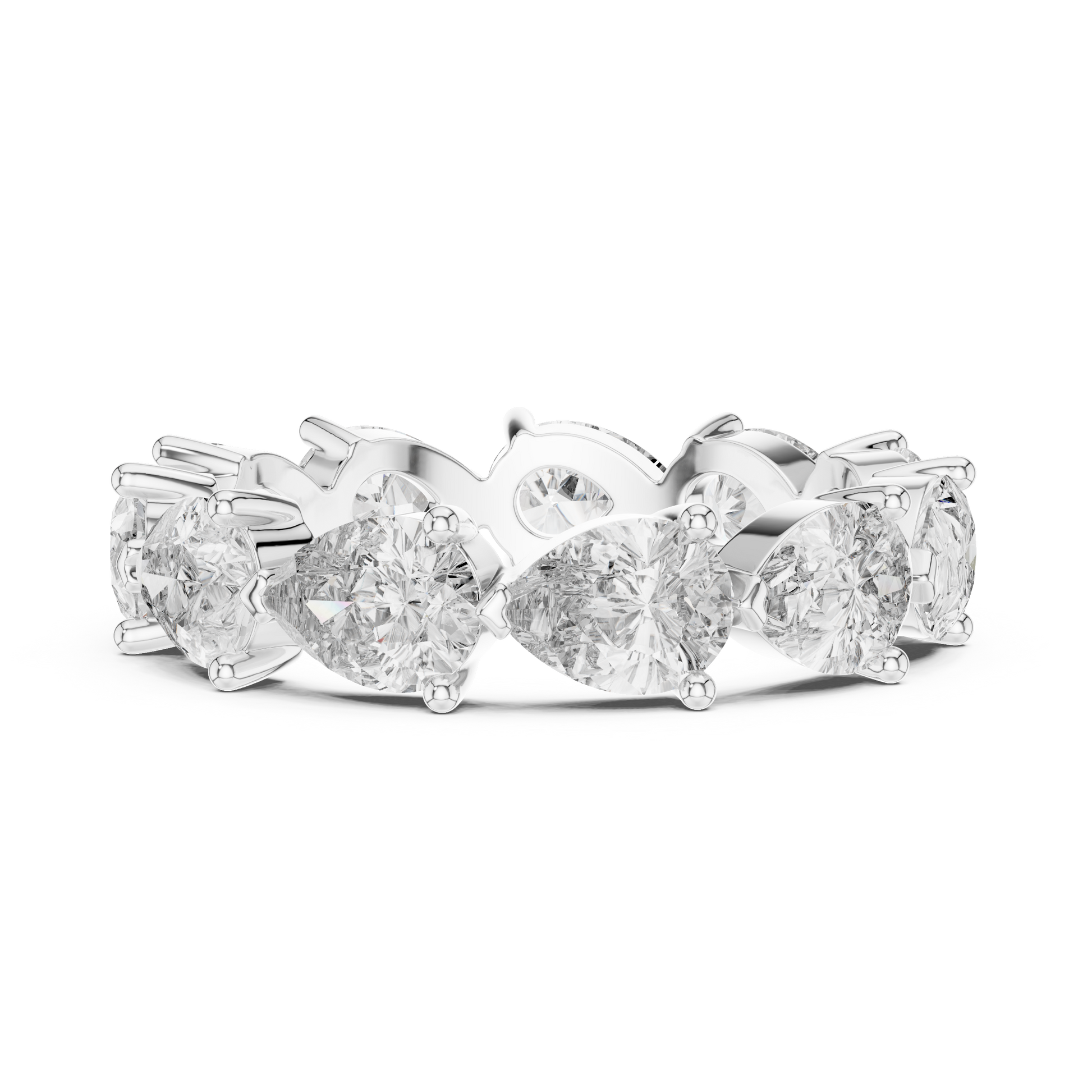 Pear Cut Lab Grown Diamond Ring in Platinum