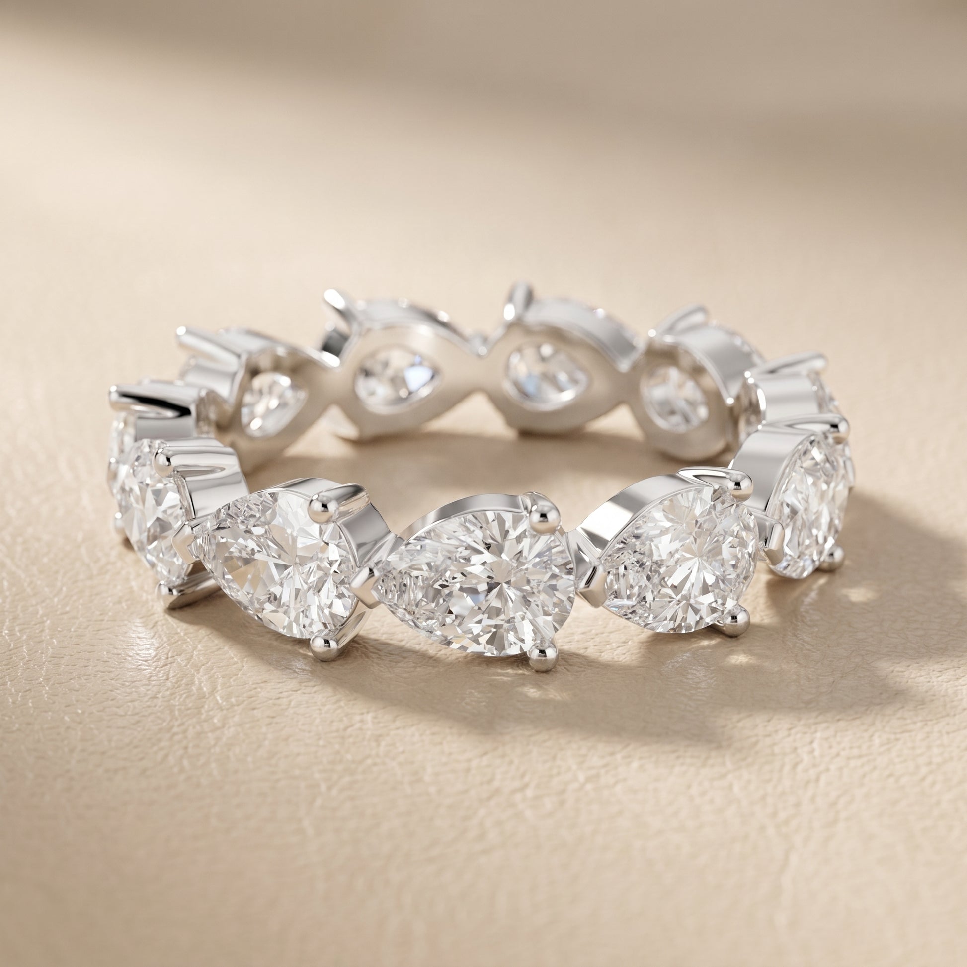 Pear Cut Lab Grown Diamond Ring in White Gold